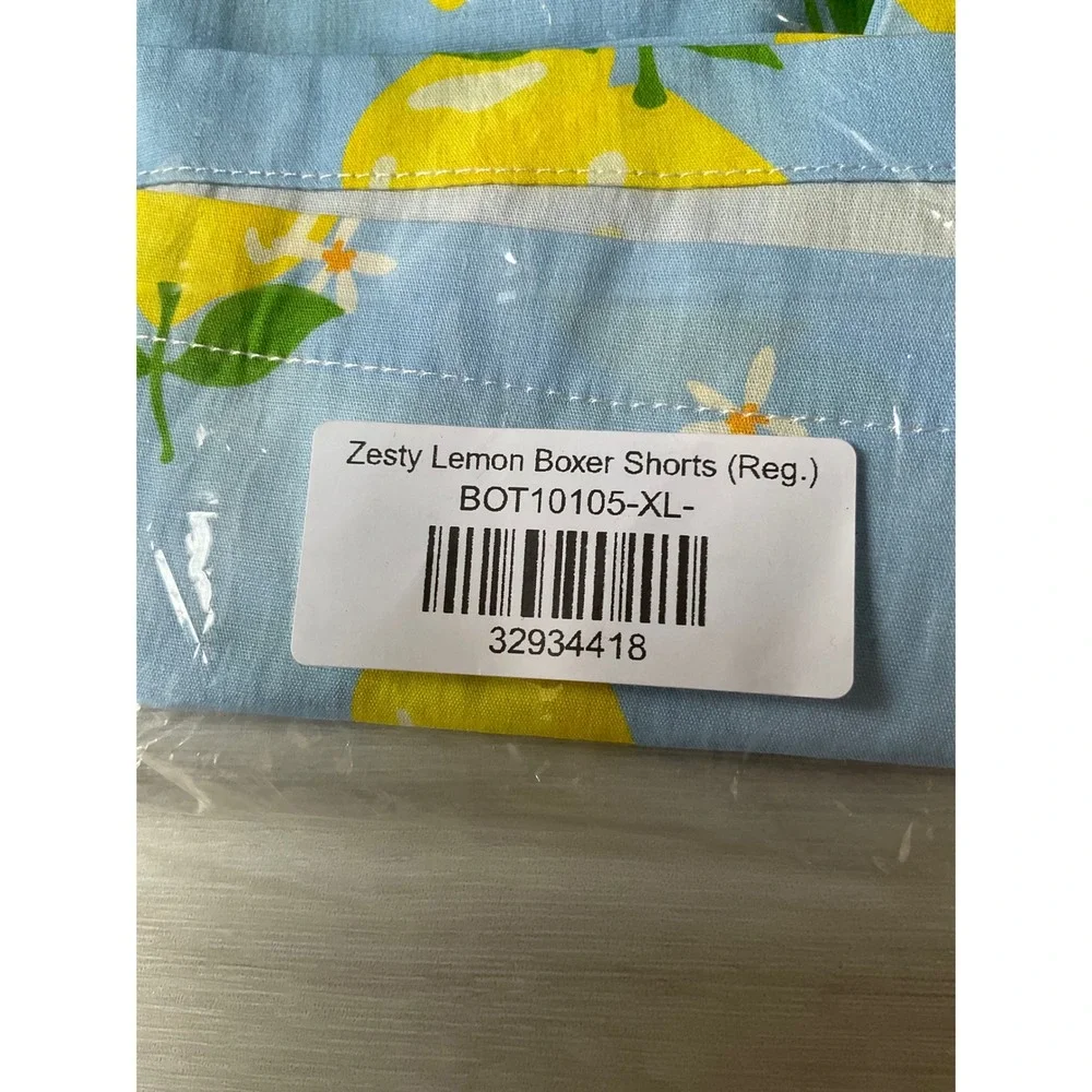 Teddy Fresh Zesty Lemon Boxer Shorts Light Blue XL New With Tags